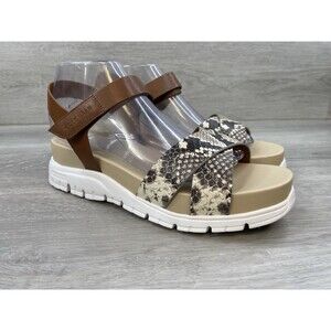 Cole Haan Zerogrand Women's Brown Leather 9.5 Snake Print Slip On Comfort Shoes